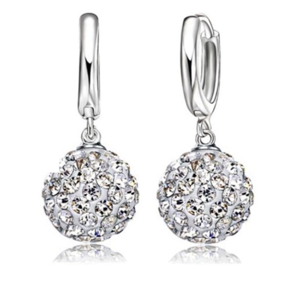 Jewelry - 925 Sterling Silver Earrings Ball Shape Drop Cute Jewelry